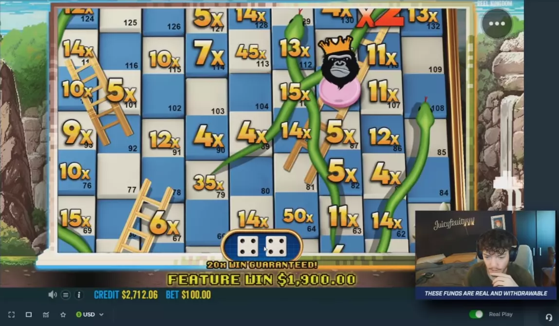 Бонуска слота Snakes and Ladders Megadice